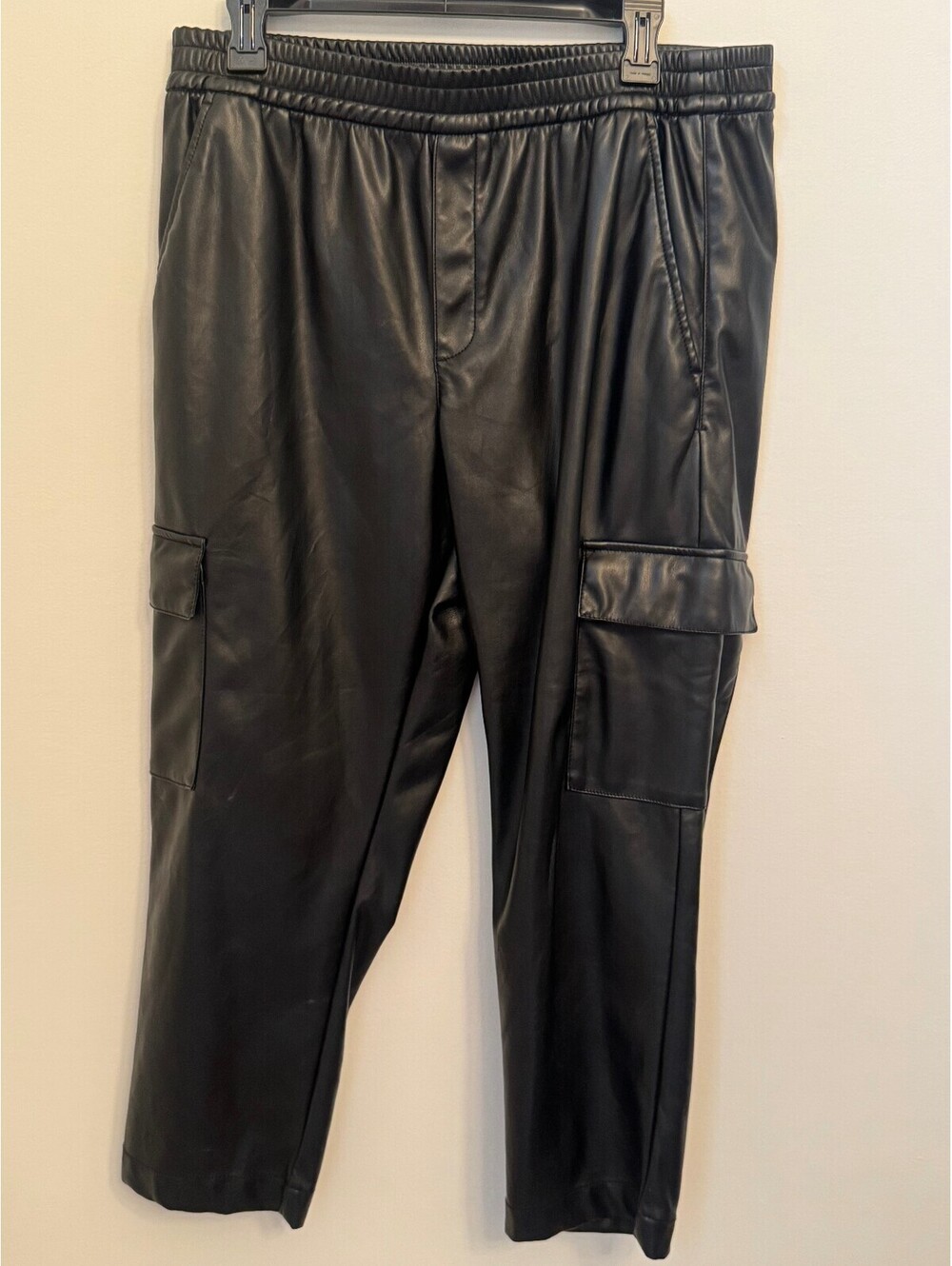 GAP black faux leather jogger pants